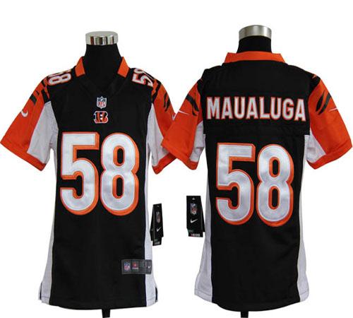 Youth Nike NFL Cincinatti Bengals 58 Southern California Rey Maualuga Black Jersey